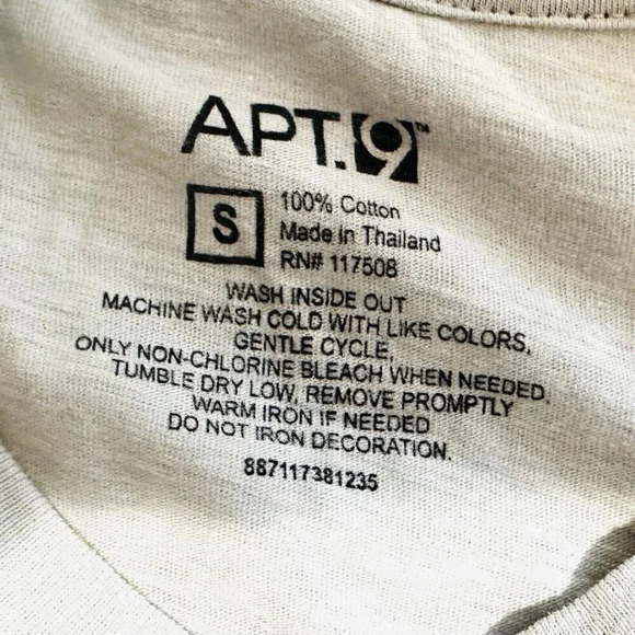 Apt. 9 Men Short Sleeve Pullover Crew Neck 100% Cotton Gray Tee Shirt Size Small - Picture 8 of 8